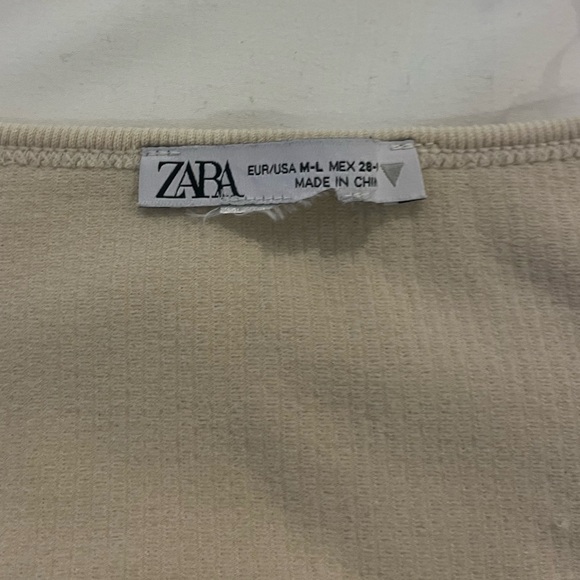 Zara Light Beige Textured Top - Picture 4 of 4